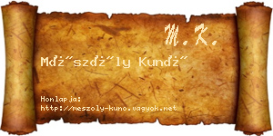 Mészöly Kunó névjegykártya